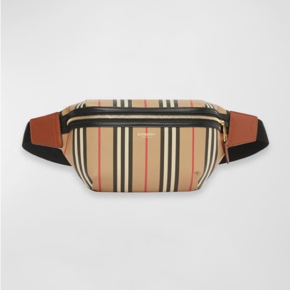 Burberry Handbags - Burberry Sonny Belt Bag Icon Stripe Medium Brown